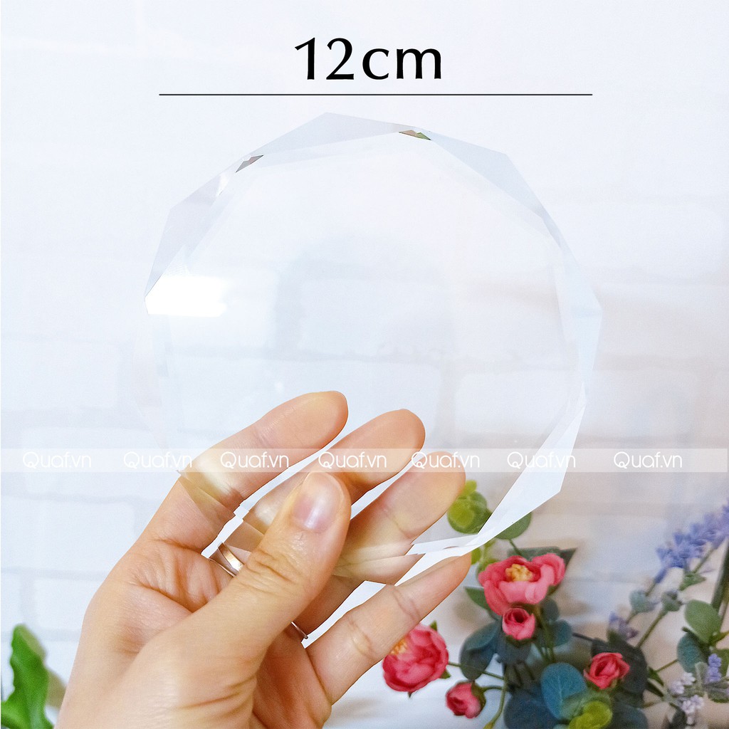 Phôi Pha Lê Bát Giác - Dùng In UV, Khắc Laser