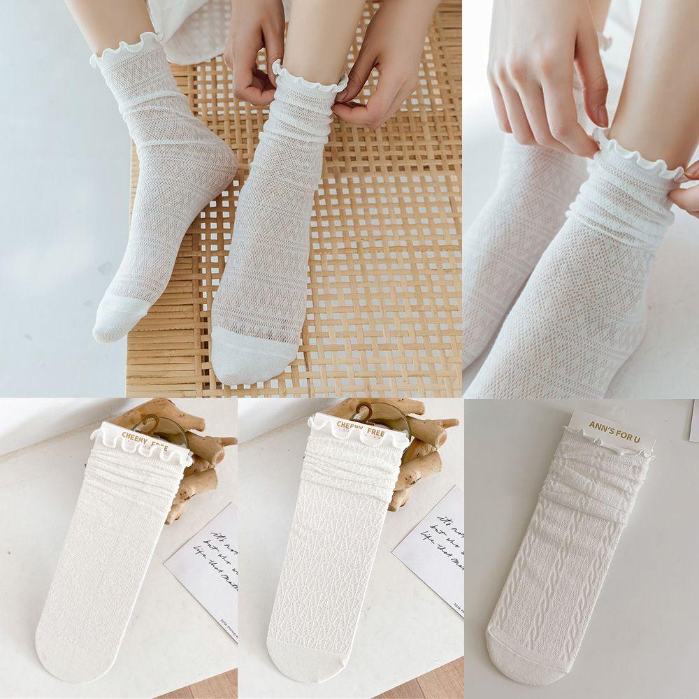 Vớ Lưới Co Giãn Màu Trắng/Đen Đính Nơ Xinh Xắn Cho Bé Gái