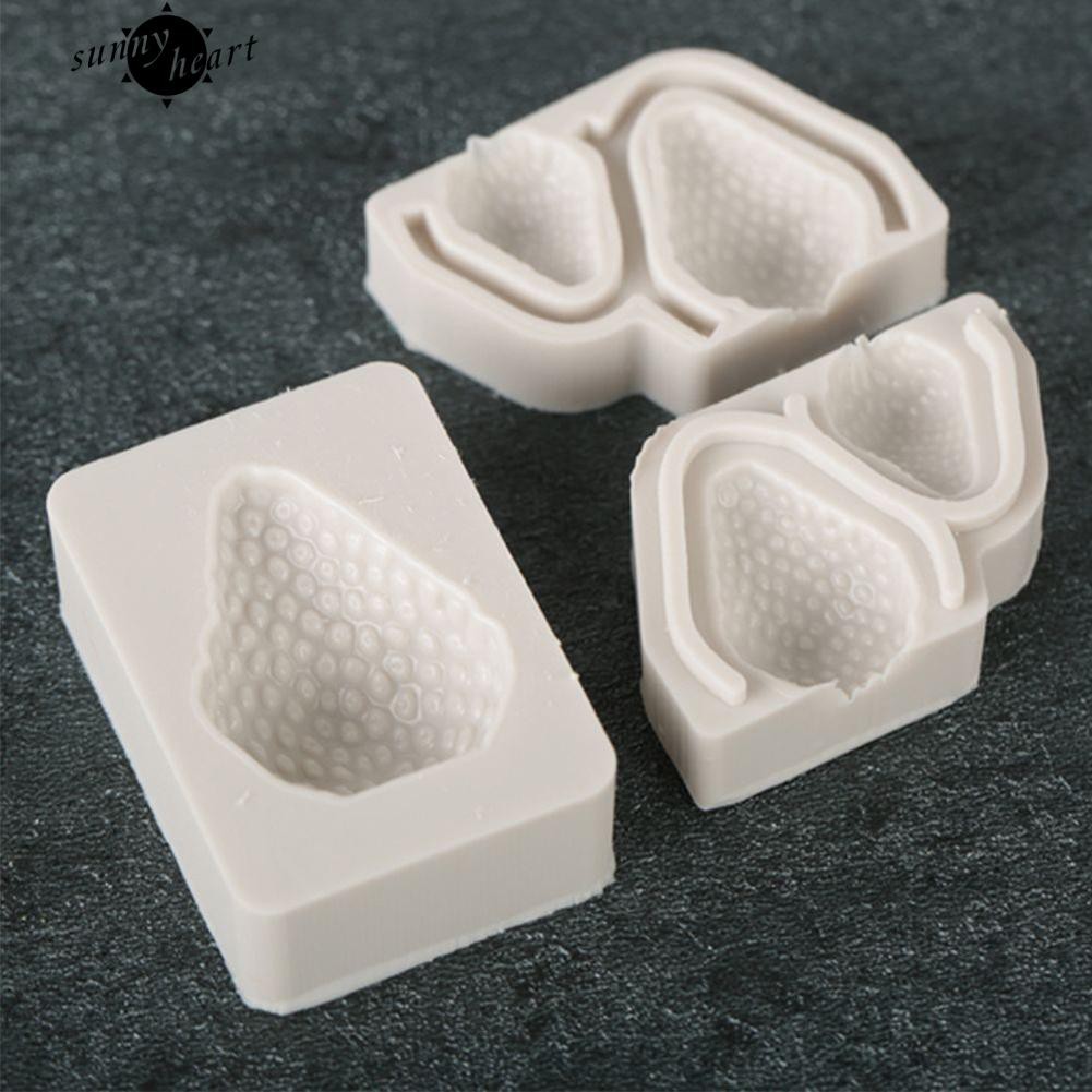 Set 3 Khuôn Silicon Làm Bánh Đa Năng Tiện Dụng Hình Trái Dâu Tây Xinh Xắn