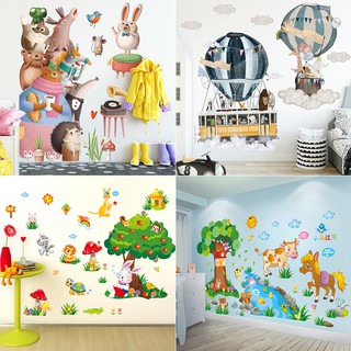Decal con vật ngộ nghĩnh, decal trang trí phòng trẻ em, phòng bé [EL0007]