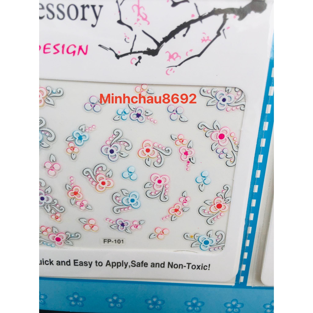 Bộ 2 tấm Sticker dán móng tay siêu kute cho bé