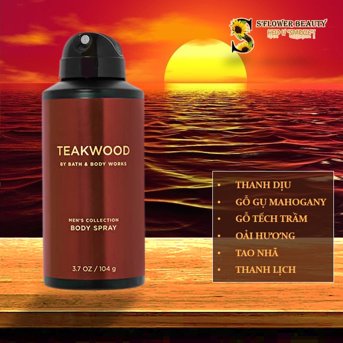 For Men  Xịt Thơm Khử Mùi Lưu Hương Toàn Thân Cho Nam Bath &amp; Body Works Body Spray - NOIR | TEAKWOOD | WHISKEY RESERVE