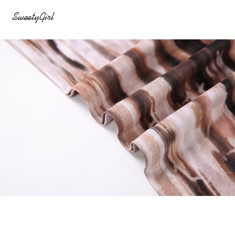 Đầm hai dây mini ôm dáng hở lưng in họa tiết thời trang quyến rũ cho nữ