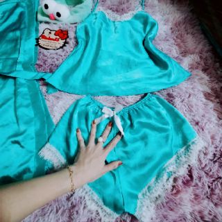 Sét lụa phối ren 3 chi tiết hàng tk cao cấp thanh lý