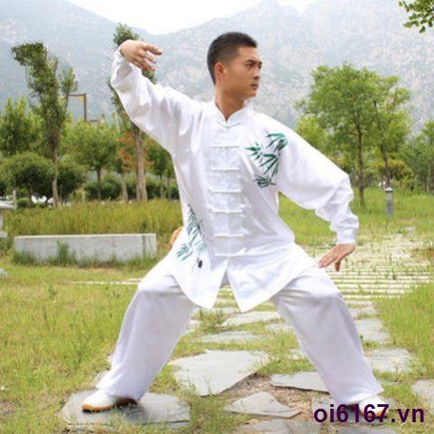 Quần áo tập Thái cực quyền của nam và nữ Quần áo biểu diễn Thái cực quyền mùa xuân và mùa thu Quần áo tập võ thuật buổi sáng của người trung niên và cao tuổi Phong cách Trung Quốc