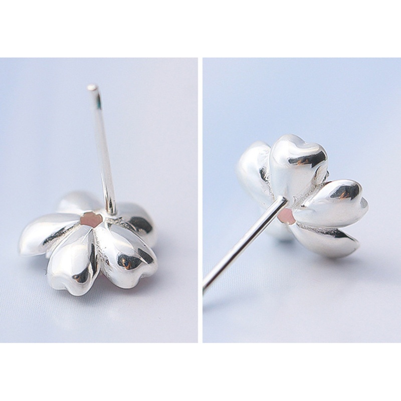 Khuyên Tai Hình Hoa Anh Đào Đính Đá Zircon Màu Hồng / Tím