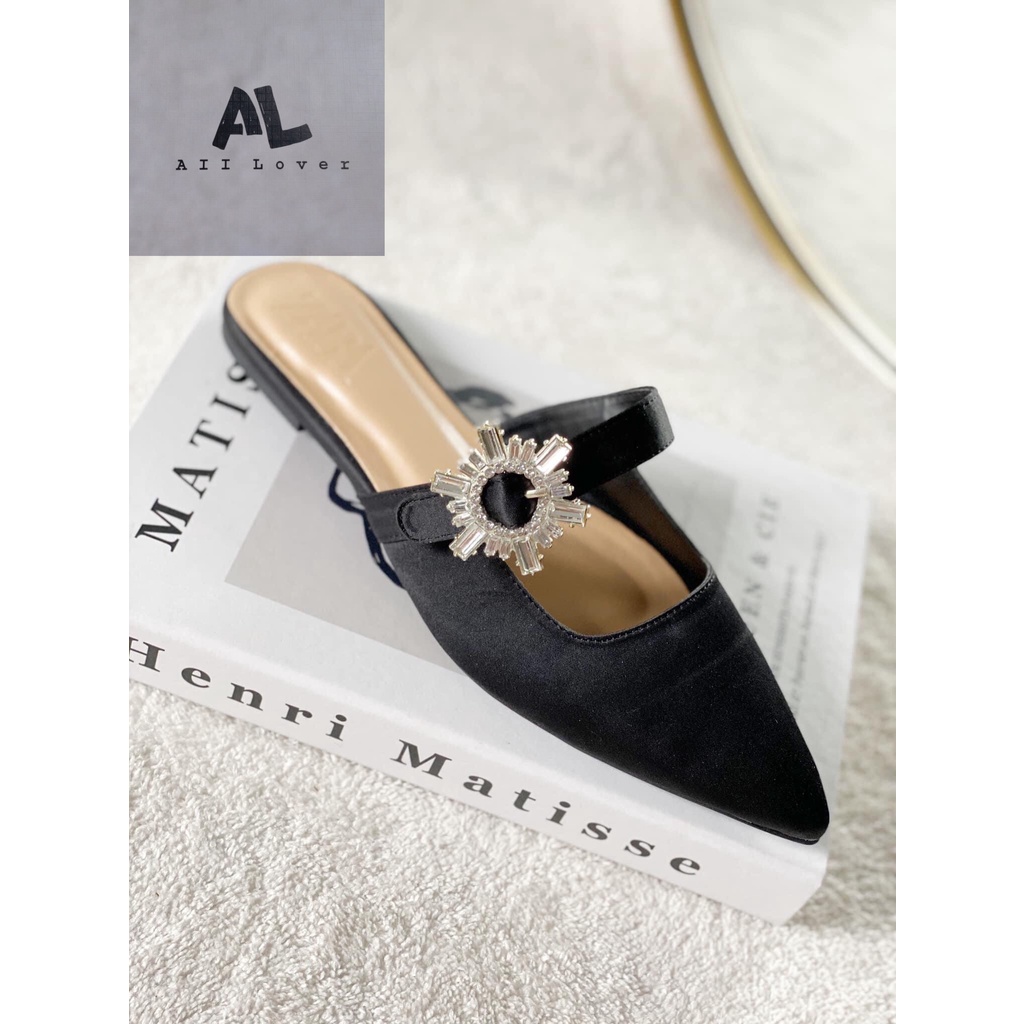 SỤC NỮ ALI LOVER - DÉP NỮ MŨI NHỌN TAG ĐÁ - DÉP NỮ THỜI TRANG ĐẾ BỆT - SỤC MULES NỮ - AD201283