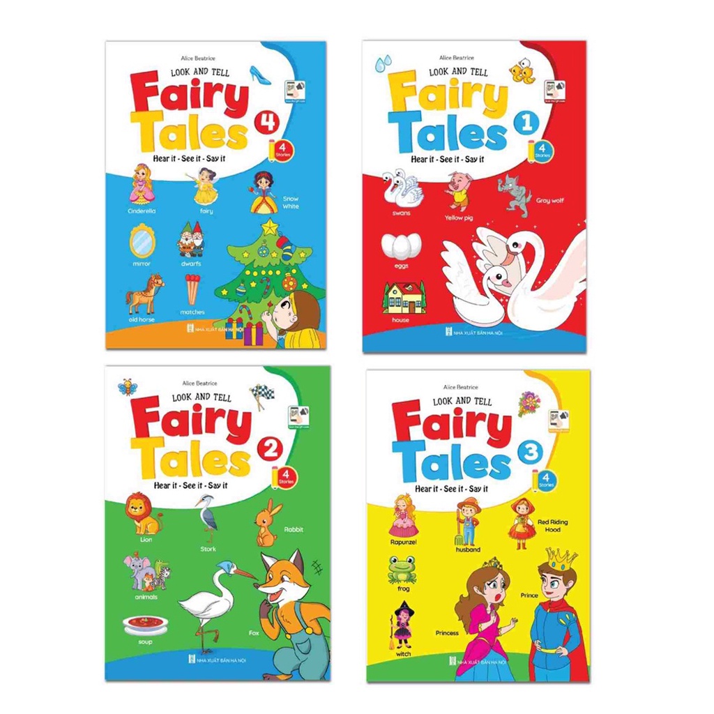 Sách - Look and Tell - Fairy Tales - Truyện Tranh Tư Duy Hình Ảnh Tiếng Anh Cho Bé (4 Cuốn)