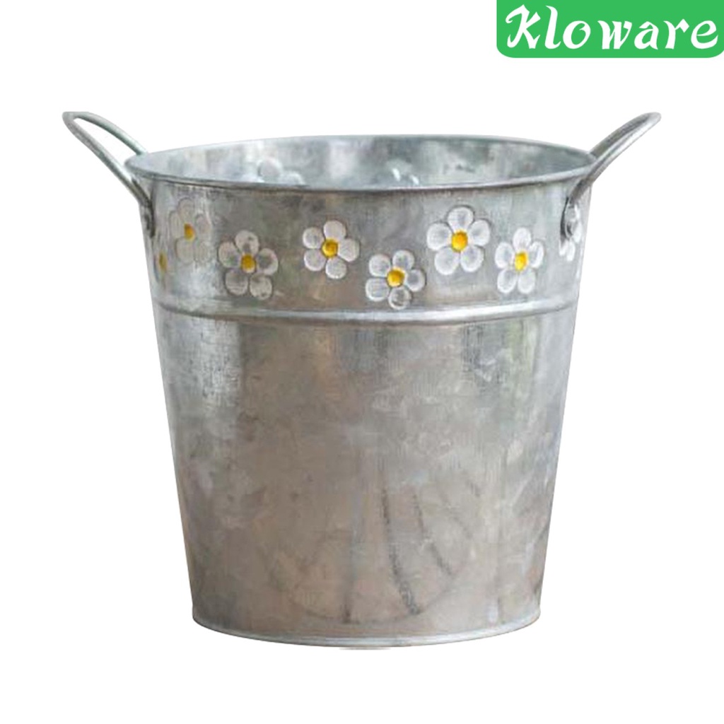 Xô Sắt Đựng Chậu Hoa Trang Trí Ban Công Sân Vườn