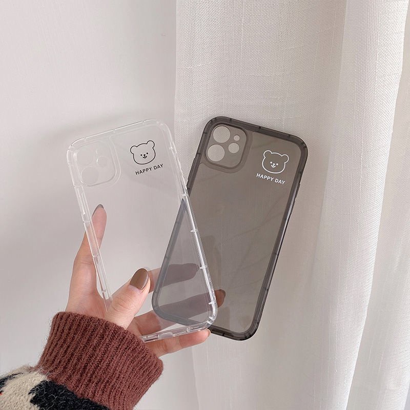Ốp Điện Thoại Dẻo Trong Suốt Họa Tiết Hoạt Hình Chú Gấu Dễ Thương Cho Iphone 13 Pro MAX 12 11 Pro MAX X XR XS MAX 7 8 6 Plus