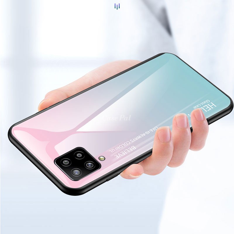 Ốp điện loại lưng kính cường lực màu Gradient cho Samsung Galaxy A12 | BigBuy360 - bigbuy360.vn
