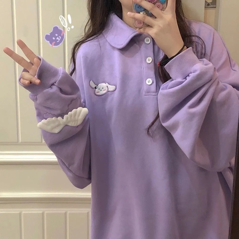 Áo phông polo dài tay gắn cánh dễ thương | BigBuy360 - bigbuy360.vn