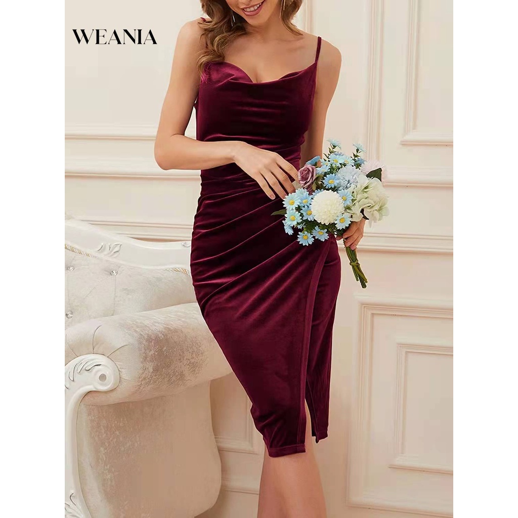 Đầm Body Nhung Thiết Kế Xẻ Quyến Rũ
