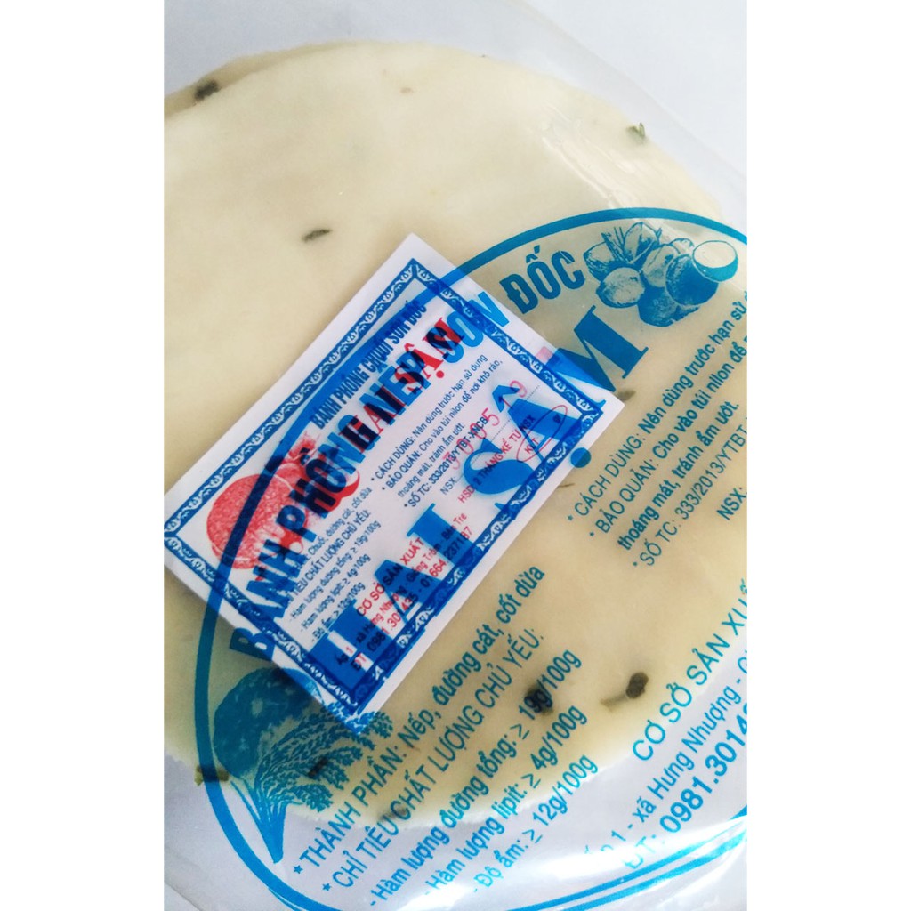 Bánh phồng nếp mặn Sơn Đốc đặc sản Bến Tre 20 cái chưa nướng