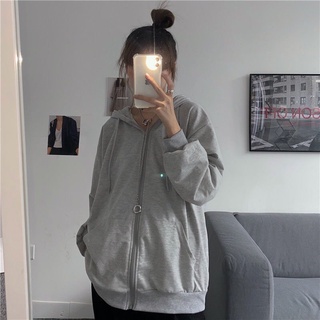 Áo hoodie zip trơn