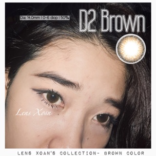 KÍNH ÁP TRÒNG D2 BROWN ( NÂU TRẦN SIÊU TỰ NHIÊN)