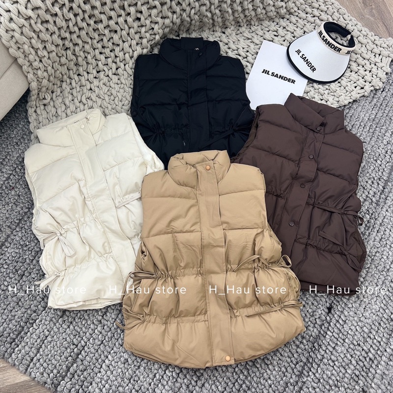 Áo phao gile rút eo 2 tầng