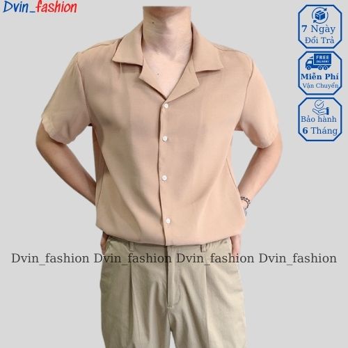 Áo sơ mi tay ngắn nam nữ form rộng sơ mi cổ vest unisex tay lỡ, chất vải lụa mịn chống nhăn Dvin_fashion