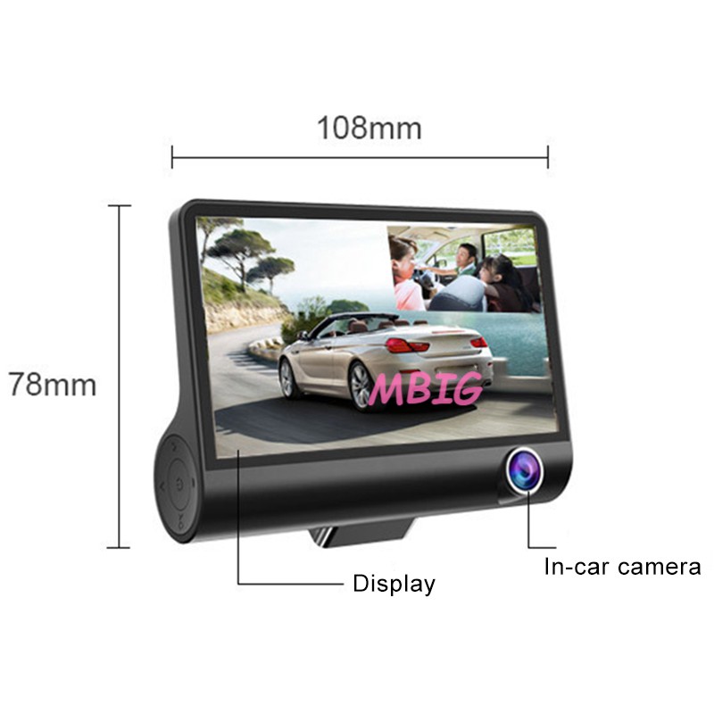 MG Car Video Camcorder Driving Recorder 3 Lens Rearview Motion Detection Parking Monitoring @vn