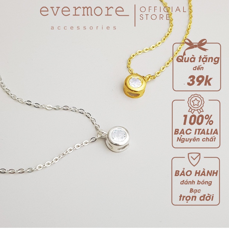 Dây chuyền bạc EVERMORE, vòng cổ vành bạc Donna bọc đá  - phong cách thanh lịch, minimalism - D057