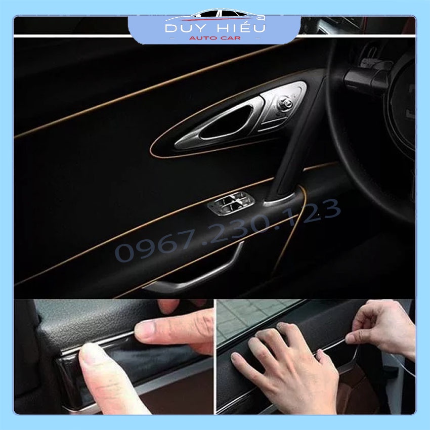 Chỉ trang trí nội thất ô tô nhét khe rãnh viền cuộn 5m kèm dụng cụ đi dây