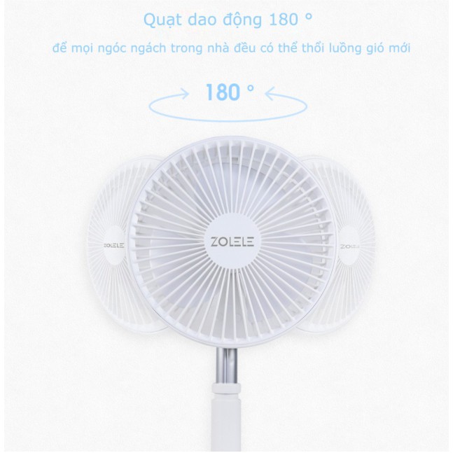 Quạt va Loa Bluetooth - Quạt tích hợp loa không dây Xiaomi ZOLELE P10S pin sạc 7200mAh tiện lợi Xiaomi Youpin phân phối