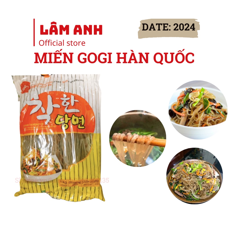 Miến Hàn Quốc Nong Wo – Túi Miến Khô Khoai Lang Gogi Ăn Lầu, Xào, Trộn Sợi To 1 Kg