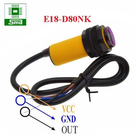 Cảm Biến Khoảng Cách E18 D50NK D80NK NPN thường mở chiều dài 80cm