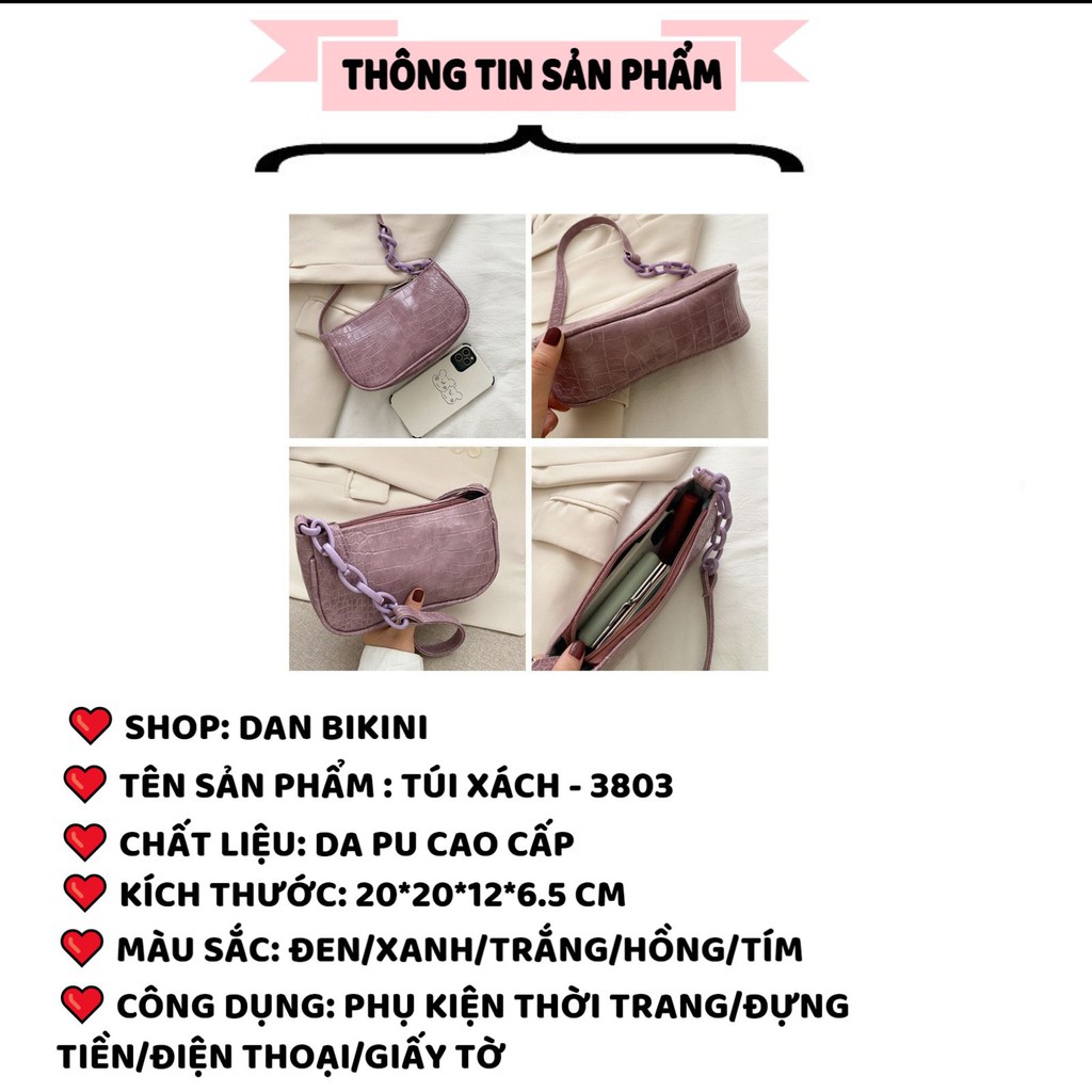 Túi Xách Nữ ❤️FREESHIP❤️ Túi Đeo Chéo Da PU cao cấp kẹp nách có vân điệu đà mềm mại xinh xắn mã 3803