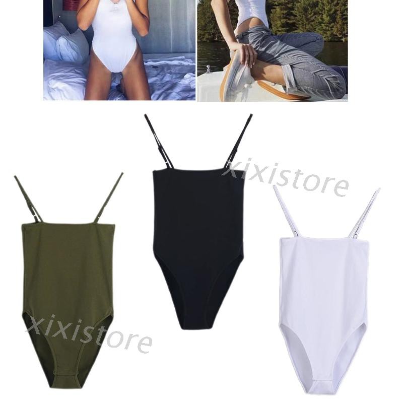 Áo Liền Quần Hở Vai Màu Trơn Thời Trang Gợi Cảm Cho Nữ