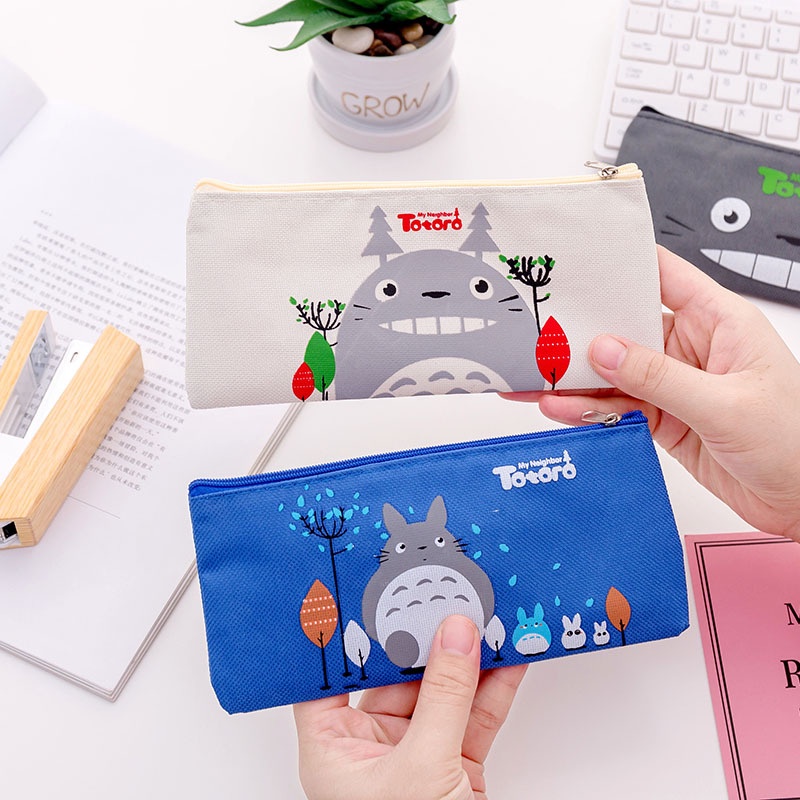 Túi đựng bút vải Canvas, Túi vải nhỏ đựng đồ in hình dễ thương