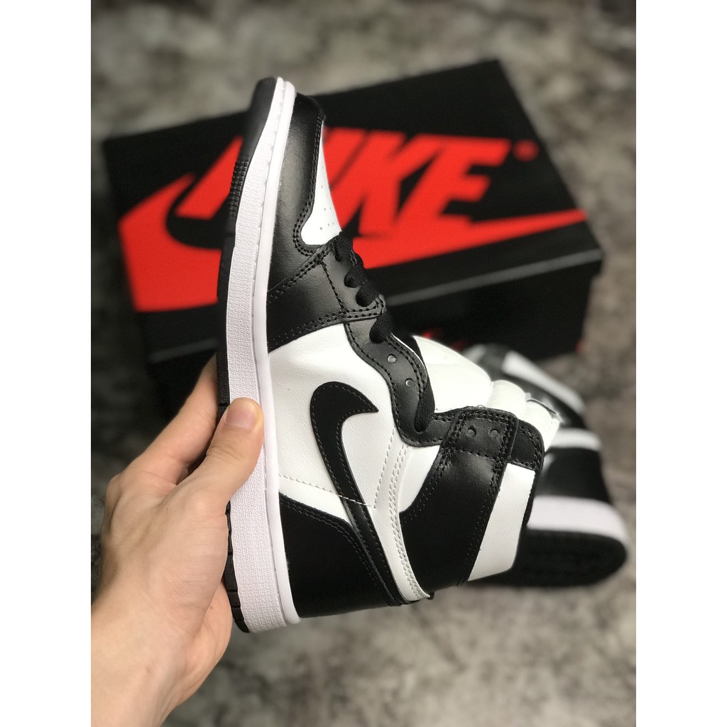 [KELLY SNEAKERS] Giày Jordan 1 High Đen Trắng - Panda Trơn (Ảnh Thật + Hàng Sẵn)