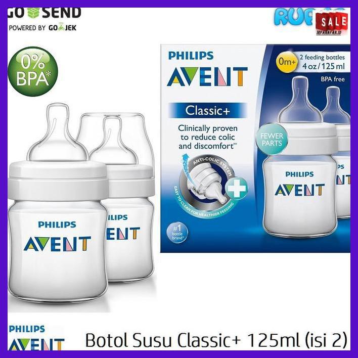 Bộ 2 Bình Sữa Em Bé Philips Avent Classic + Plus 125ml 125 ml