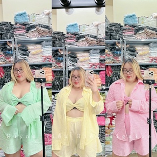 Bigsize Set xốp sơmi đi biển 3 món 55-100kg