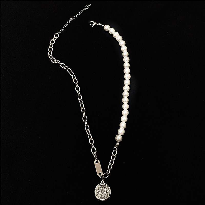 Dây chuyền Đính Ngọc Trai Nhân Tạo Phong Cách Đường Phố Hàn Quốc Độc Đáo