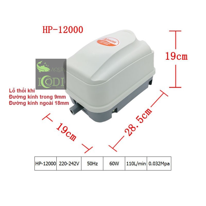 Máy sủi oxy cho bể cá Atman HP-4000 HP-8000 HP-12000