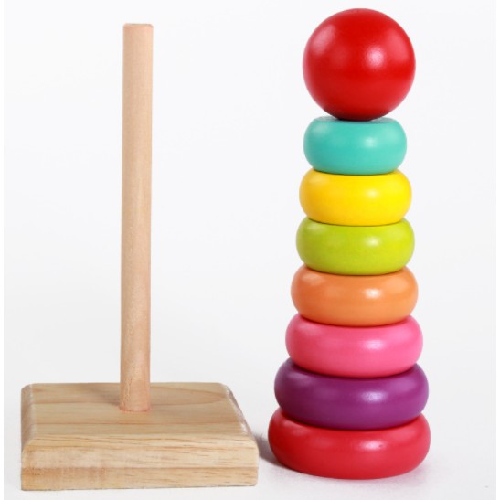 Đồ chơi tháp cầu vồng gỗ size lớn cho bé CVL