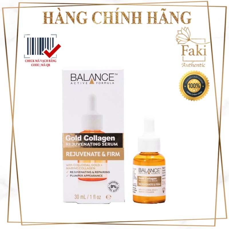 SERUM BALANCE GOLD COLLAGEN REJUVENATING CHỐNG LÃO HOÁ, TÁI TẠO DA 30ML