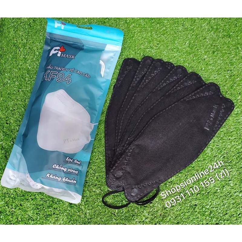 ✅ Túi 10 cái khẩu trang 4D kf94 Pt mask Phương Tuyến 4 lớp giấy kháng khuẩn