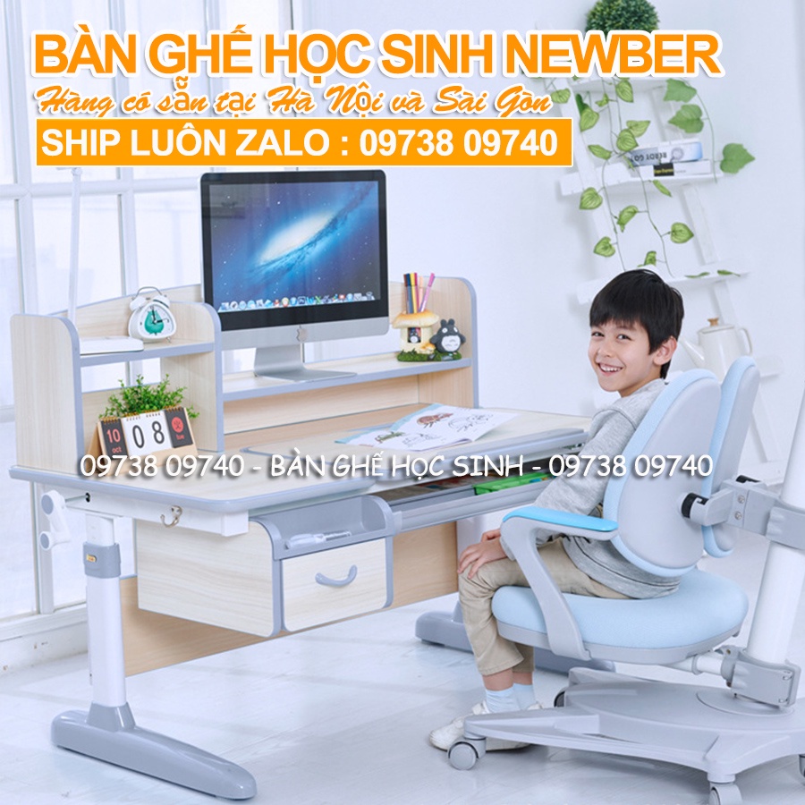 Bộ bàn ghế học chống gù chống cận thông minh Newber Royal 570-120 xuất khẩu châu Âu - Ghế chống gù mẫu mới nhất hiện nay