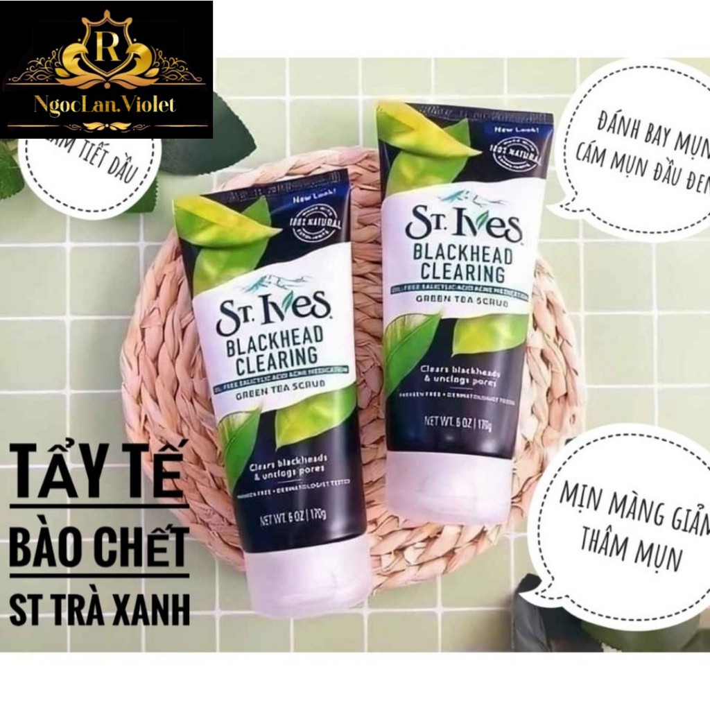 Sữa Rửa Mặt Tẩy Da Chết và Sạch Mụn Đầu Đen ST.IVES Trà Xanh 150g của Mỹ