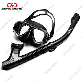 Kính lặn Ống thở S301 - Mắt KÍNH CƯỜNG LỰC, ống thở van 1 chiều ngăn nước cao cấp - DONGDONG