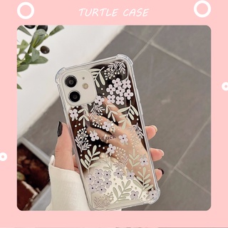 Ốp lưng iphone ốp Điện Thoại Mềm Hình Hoa Có Gương Cho iPhone 13 12 11 PROMAX XS XR XSMAX SE2020 6 7 8PLUS