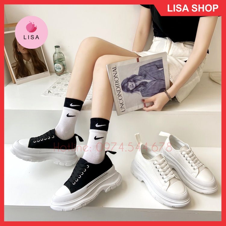 Giày Thể Thao Nữ, Giày Nữ Độn Đế 7cm Kiểu Dáng Ullzang Hàn Quốc Năng Động, M66 Lisa Shop