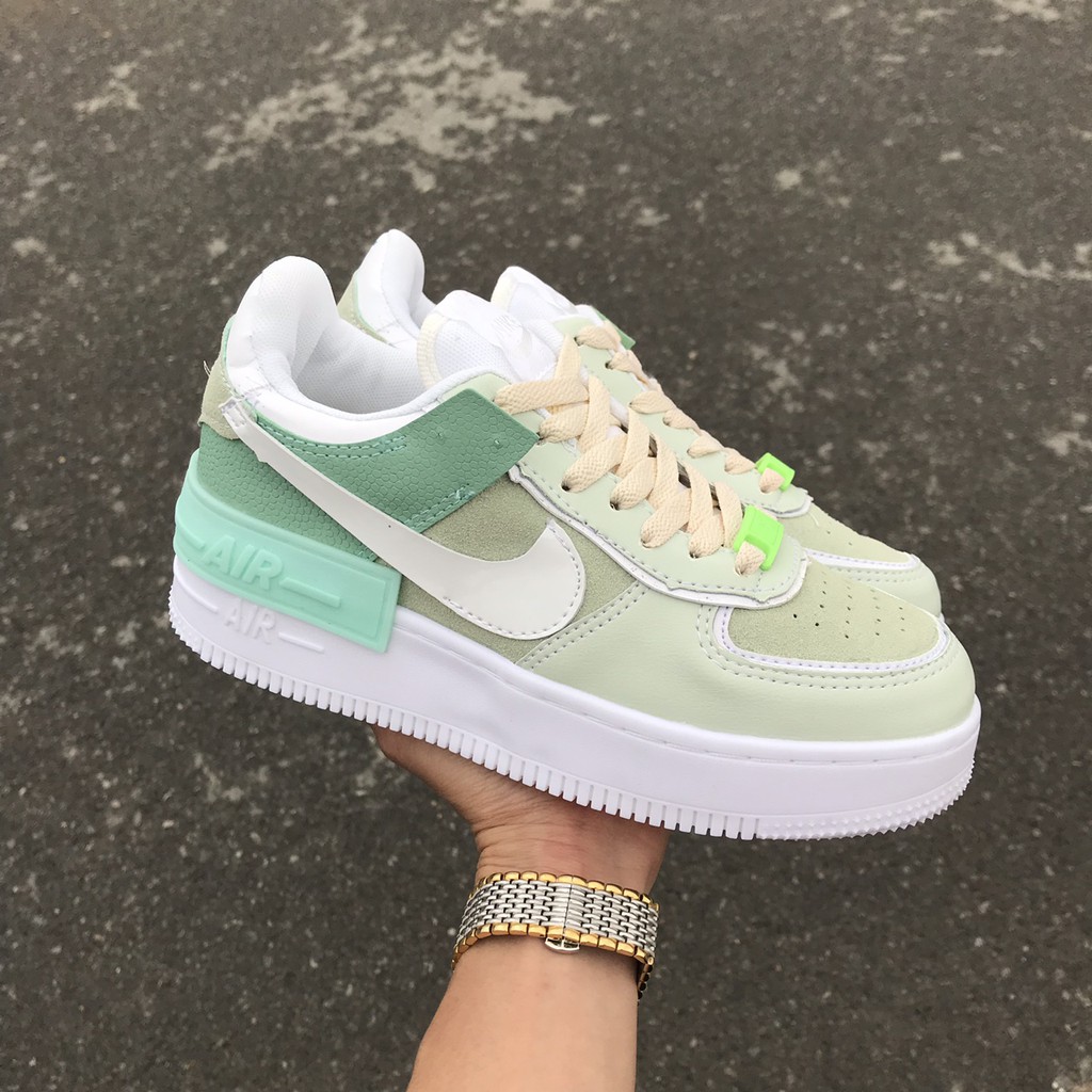 Giày af1 shadow air force 1 xanh ngọc, xanh mint, xanh cốm full box