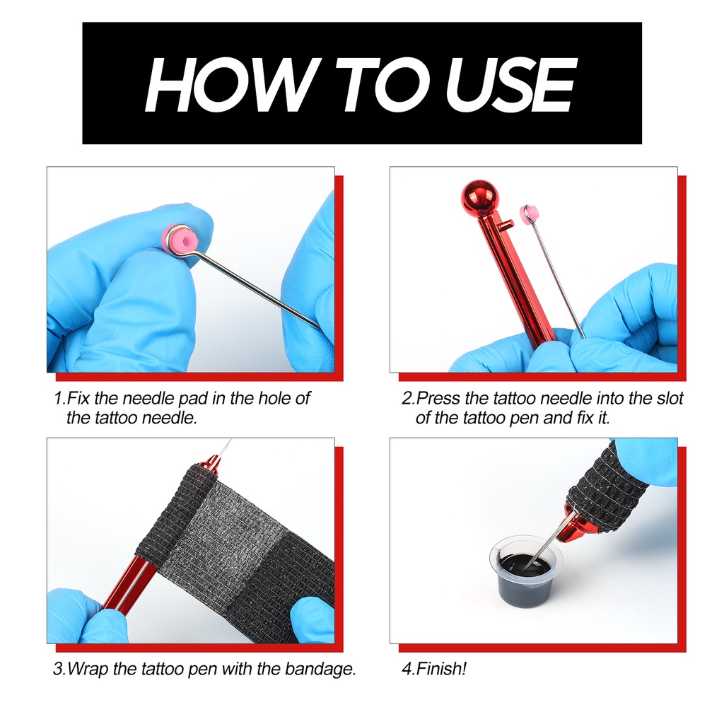 Máy Xăm Cầm Tay Màu Đen 30ml Kèm Mực Xăm Cơ Bản