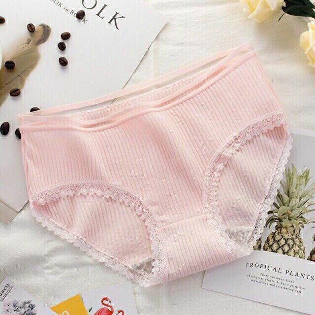 [Mã 12FASHIONSALE1 giảm 10K đơn 50K] Quần Lót Cotton Tăm Cạp Viền Ren Hàng Xuất Nhật | BigBuy360 - bigbuy360.vn