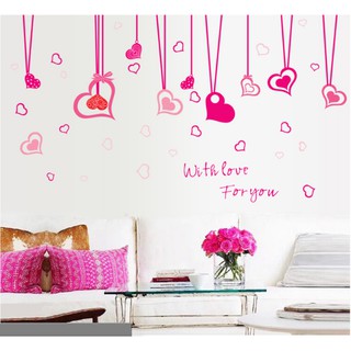 Decal trái tim dây hồng