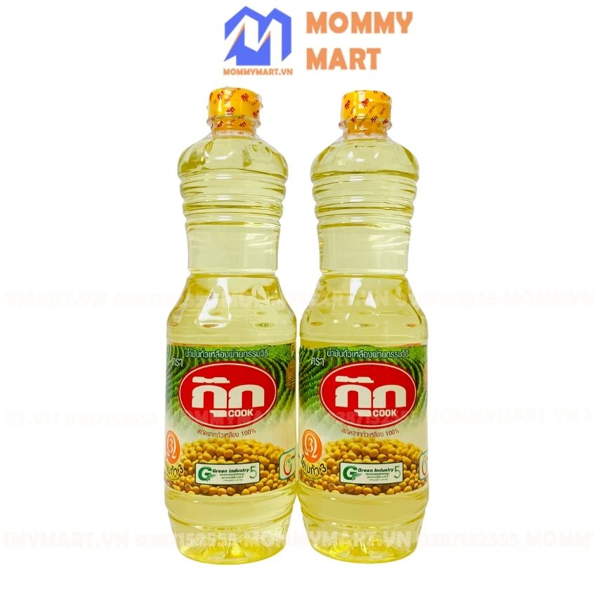 Combo 2 chai Dầu ăn đậu nành Thái Lan 1000ml không Cholesterol an toàn cho cả gia đình Mommymart