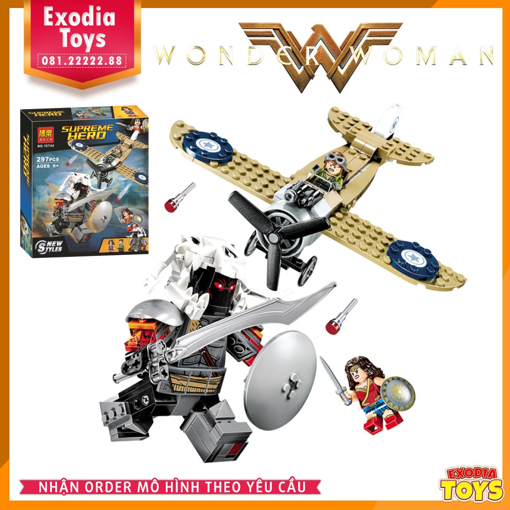 Xếp hình Wonder Woman đại chiến Thần Chiến Tranh Ares - Đồ Chơi Lắp Ghép Sáng Tạo - BELA 10744 Lego Ideas 76075